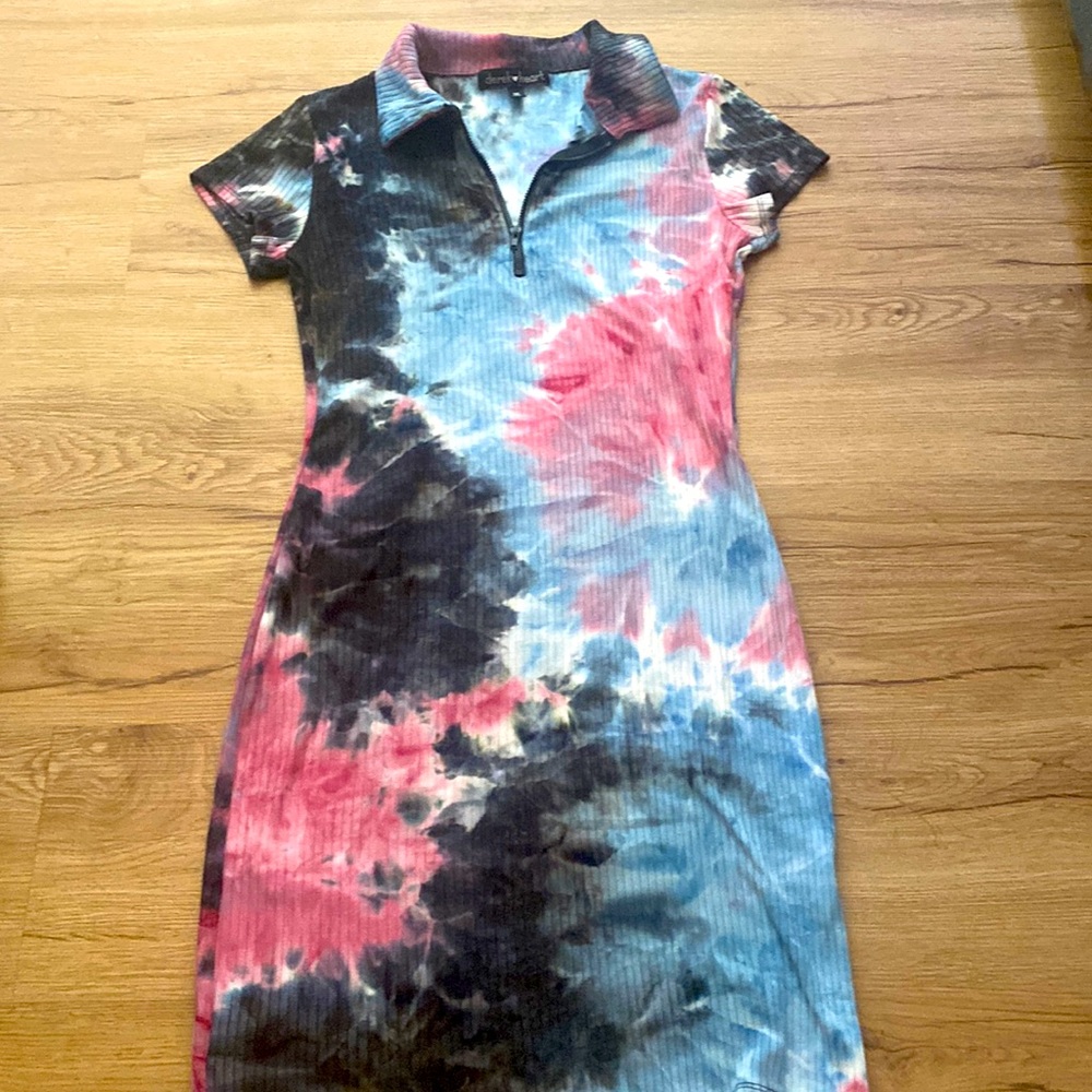 Derek Heart Tie Dye Ribbed Dress